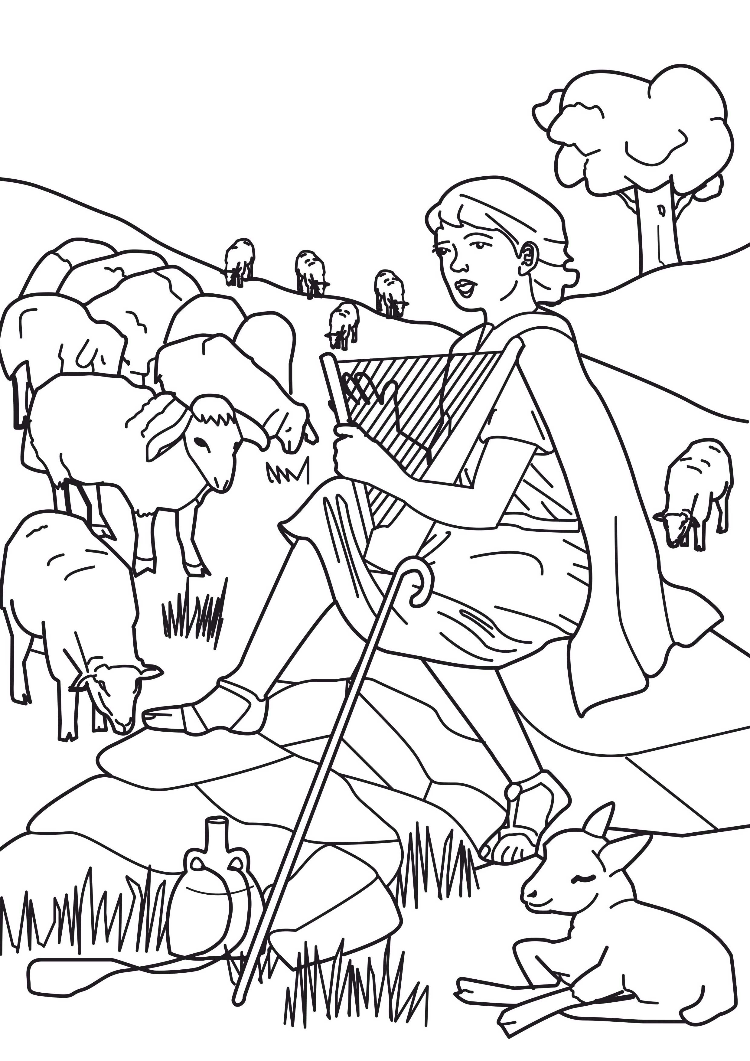 david the shepherd boy coloring pages - photo #2