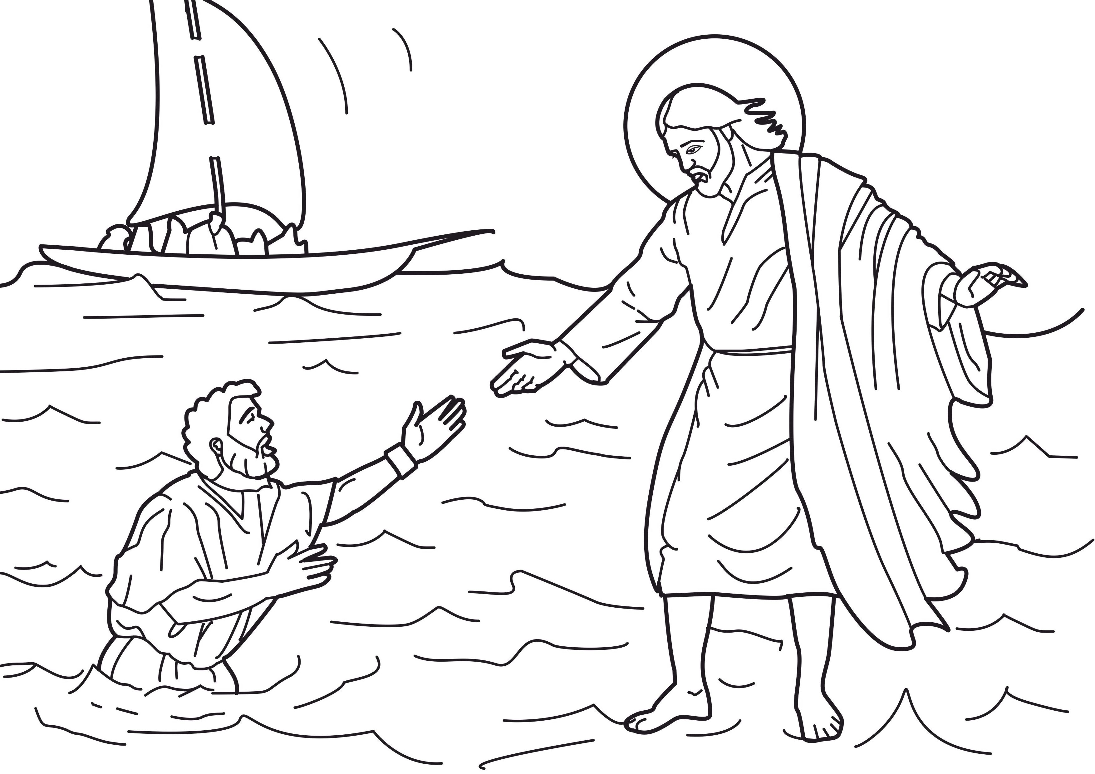 clipart jesus and peter walking on water - photo #21