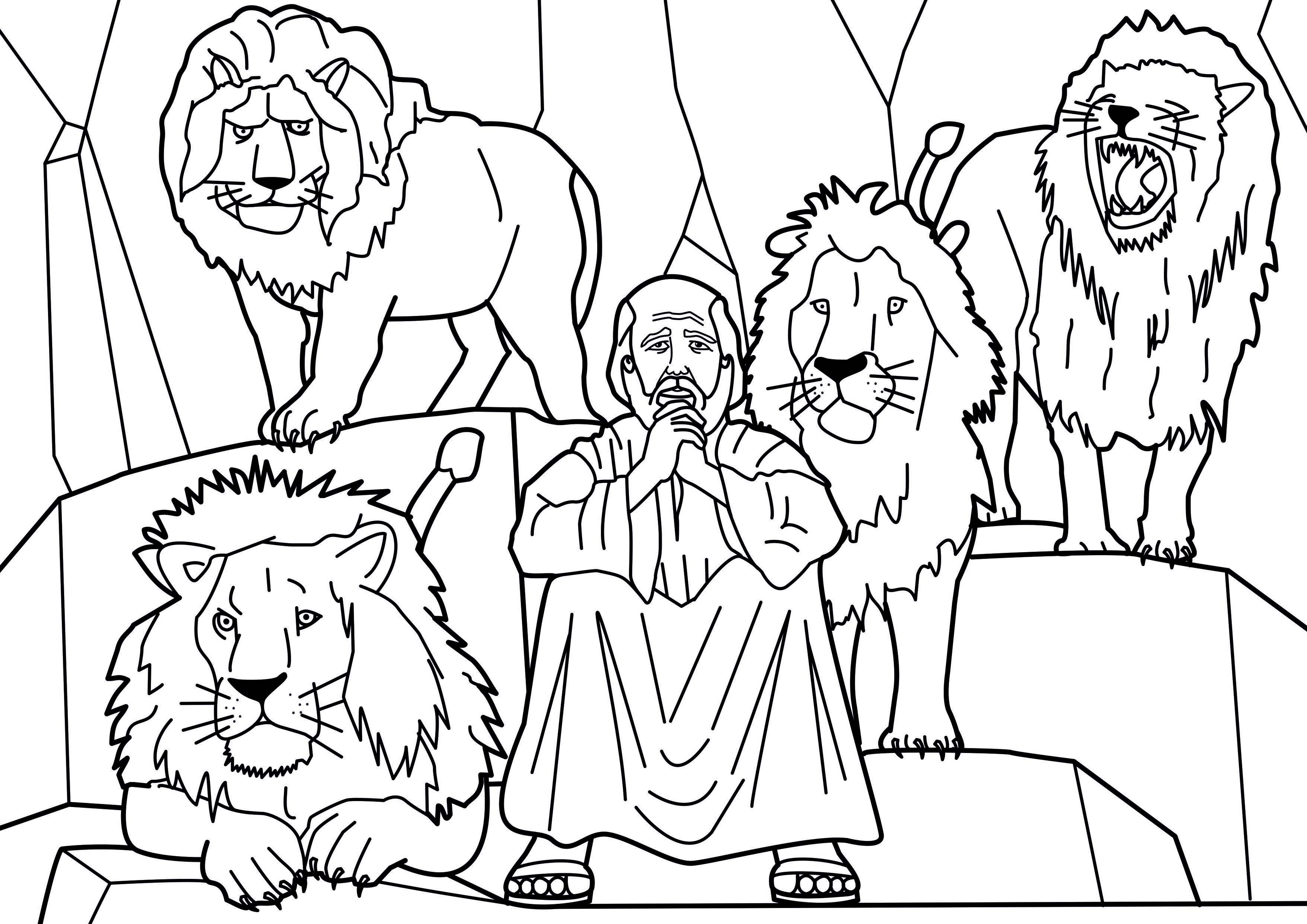 david and the lions den coloring pages - photo #40