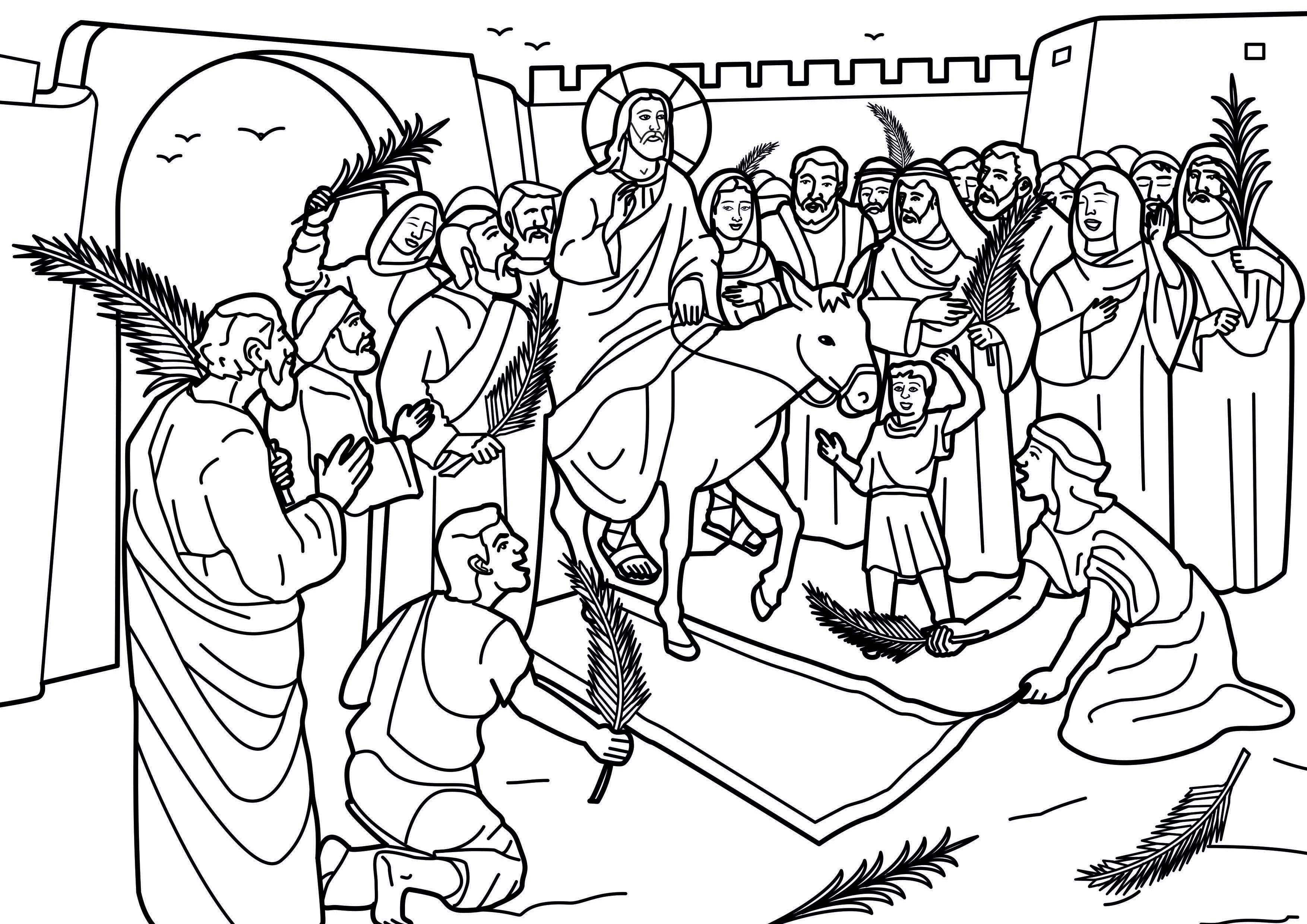 jesus triumphal entry coloring pages - photo #10