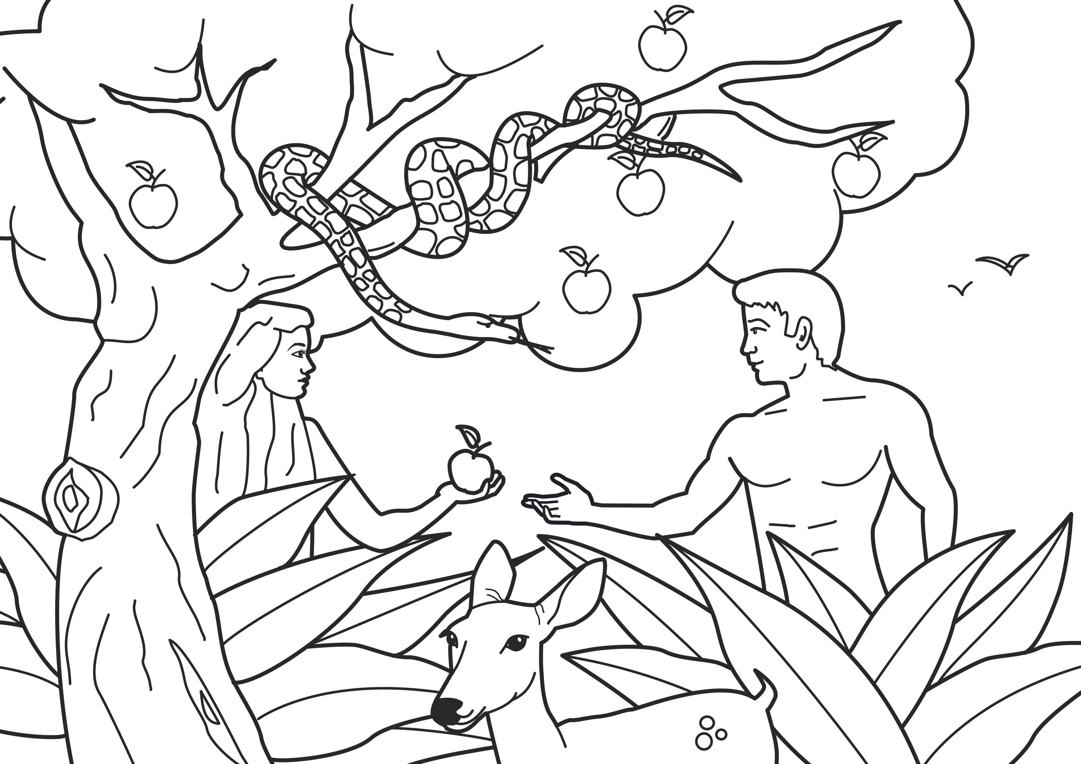 Adam And Eve Coloring Pages